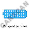 Conector de Diagn&oacute;stio Peugeot 30 pines